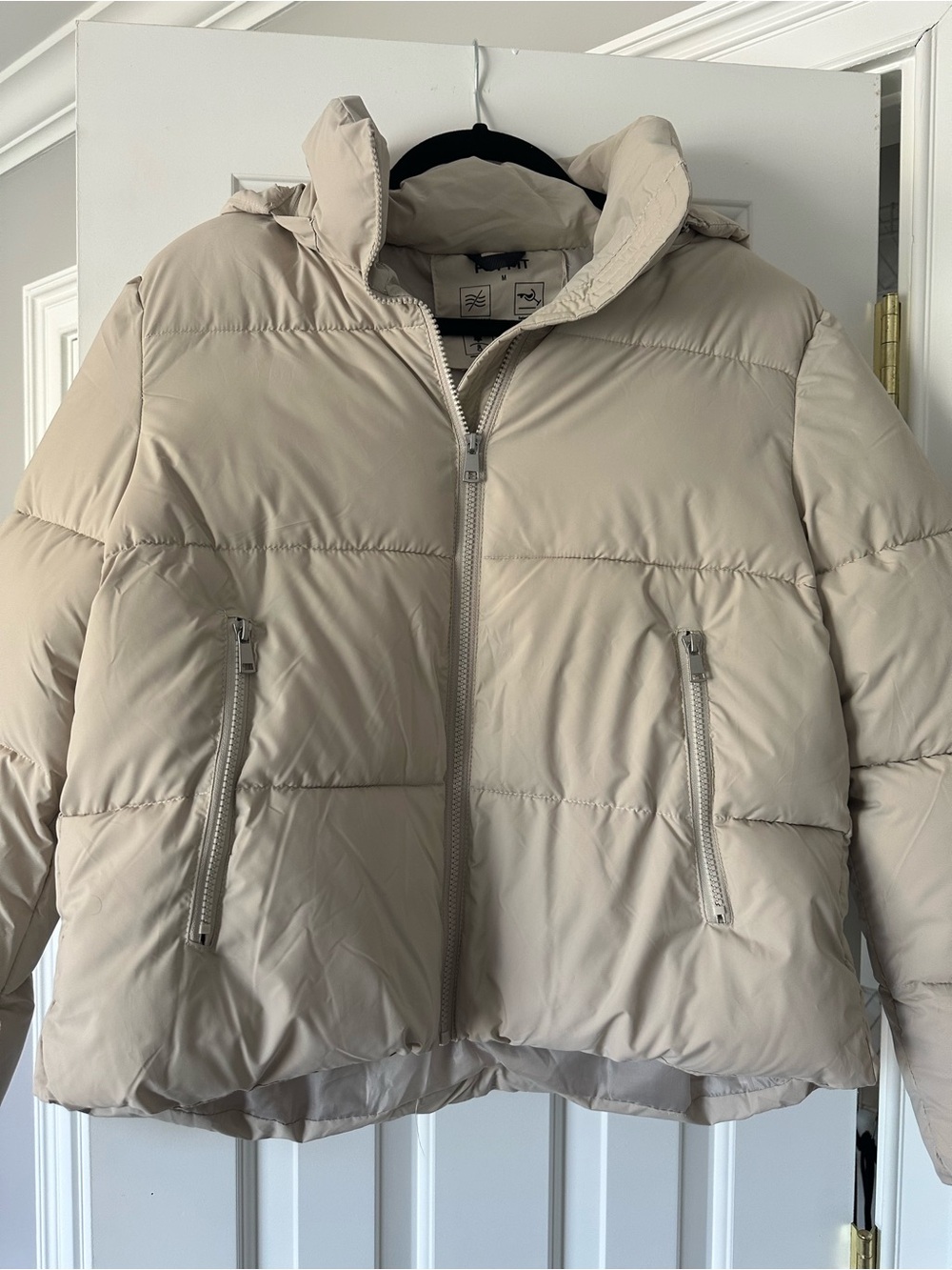 Neutral Beige Puffer Jacket